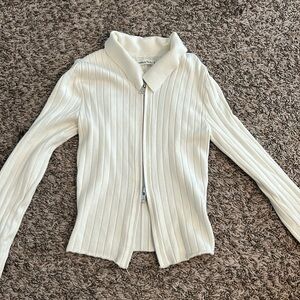 Abercrombie & Fitch Ribbed Slim Zip Up Collared Polo Size XS